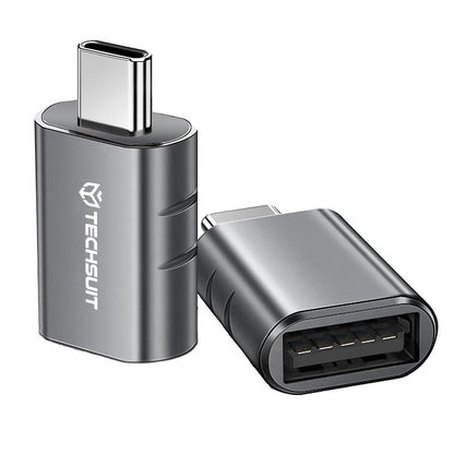 Adapter OTG USB-C - USB-A Techsuit A10 SlateVolt, Szary