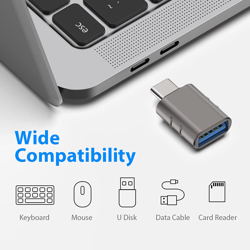 Adapter OTG USB-C - USB-A Techsuit A10 SlateVolt, Szary