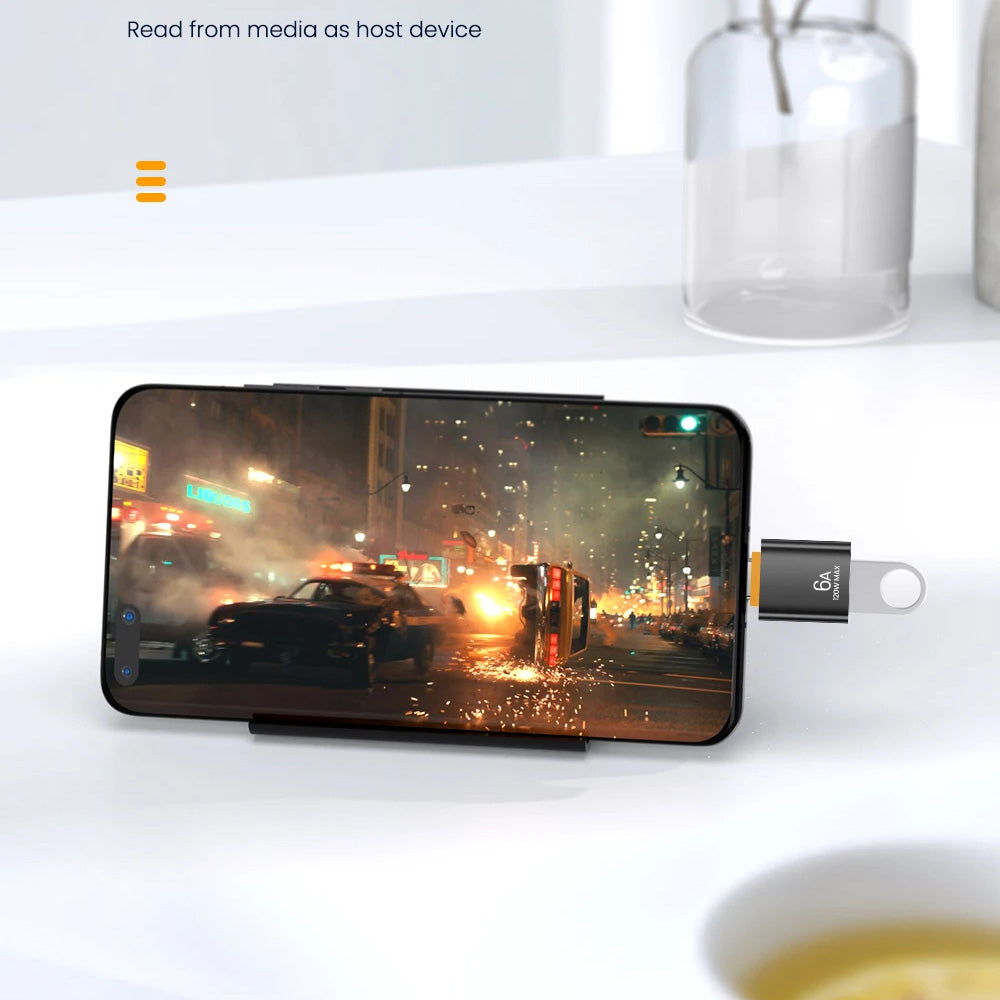 Adapter OTG USB-C - USB-A Techsuit A2 HyperPort, Czarno-Pomarańczowy