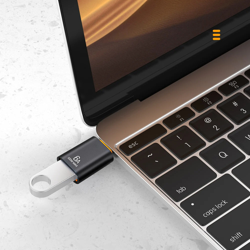 Adapter OTG USB-C - USB-A Techsuit A2 HyperPort, Czarno-Pomarańczowy