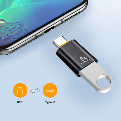 Adapter OTG USB-C - USB-A Techsuit A2 HyperPort, Czarno-Pomarańczowy