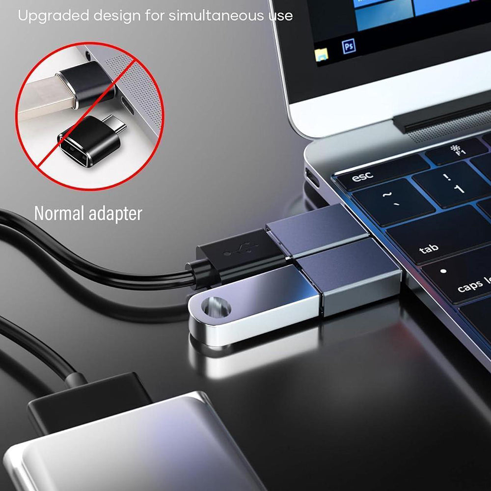 Adapter OTG USB-C - USB-A Techsuit A8 SlateVolt, Szary