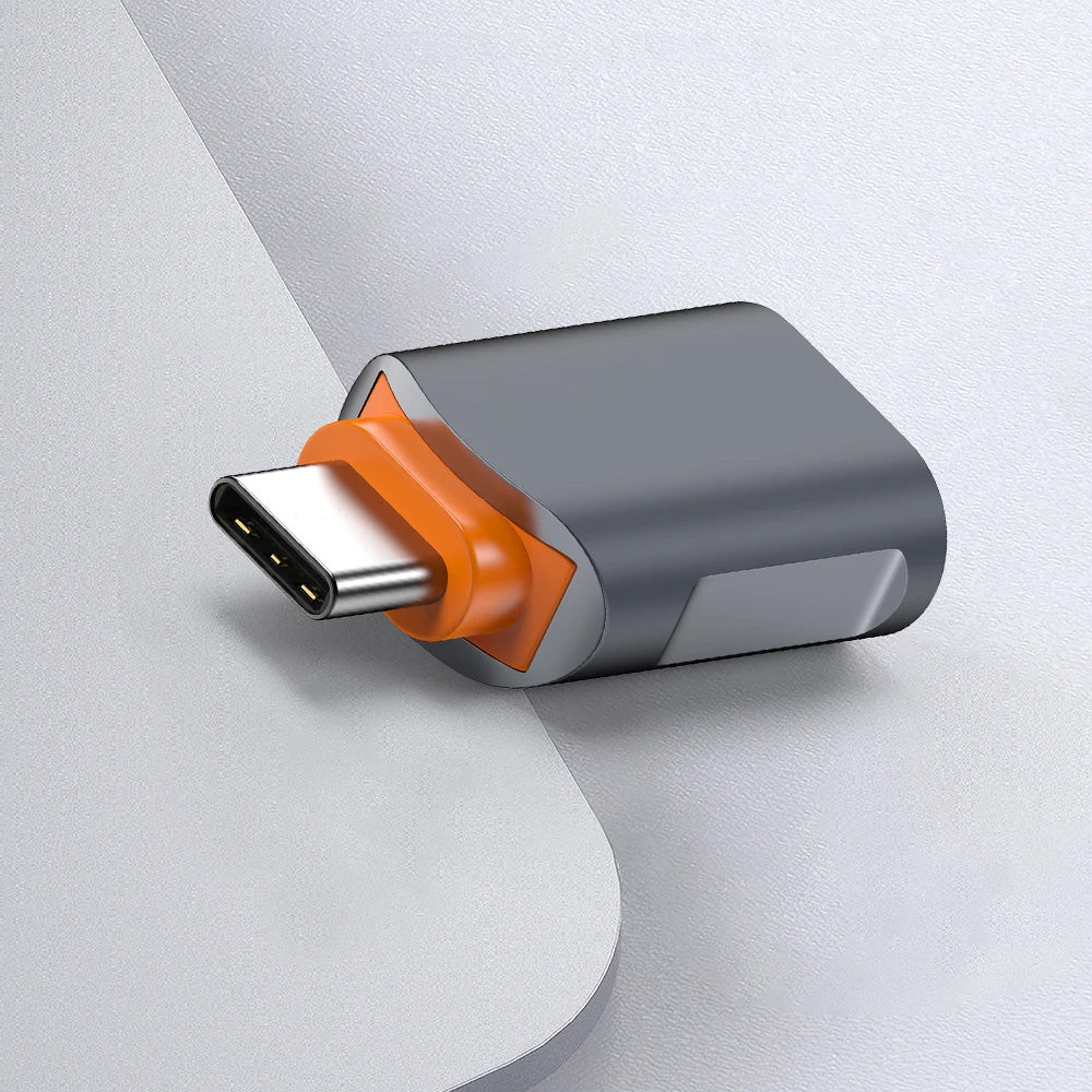 Adapter OTG USB-C - USB-A Techsuit A9 SlateVolt, Szary Pomarańczowy