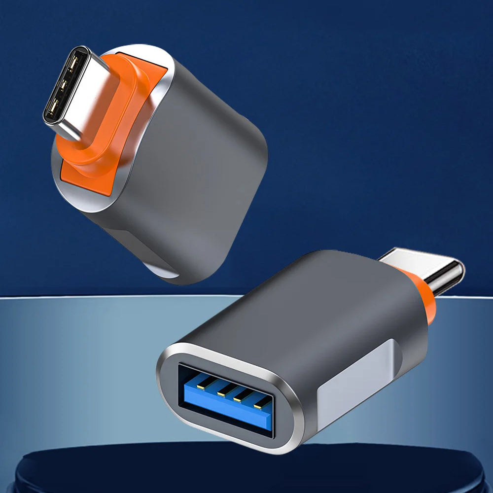 Adapter OTG USB-C - USB-A Techsuit A9 SlateVolt, Szary Pomarańczowy