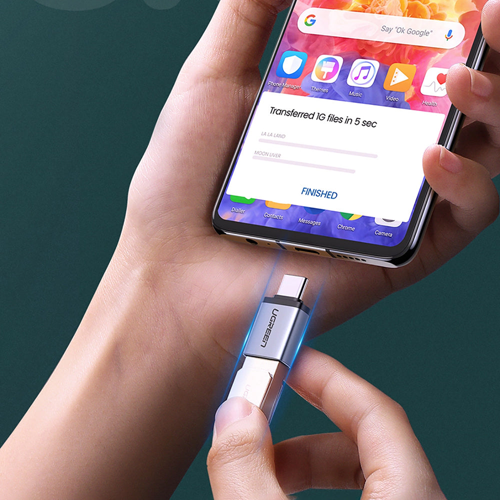 Adapter OTG USB-C - USB-A UGREEN US270 (50283), Szary