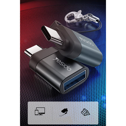 Adapter OTG USB-C - USB-A Yesido GS06, Czarny