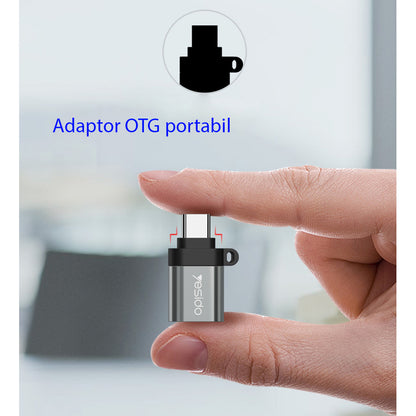 Adapter OTG USB-C - USB-A Yesido GS06, Czarny