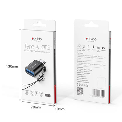 Adapter OTG USB-C - USB-A Yesido GS06, Czarny