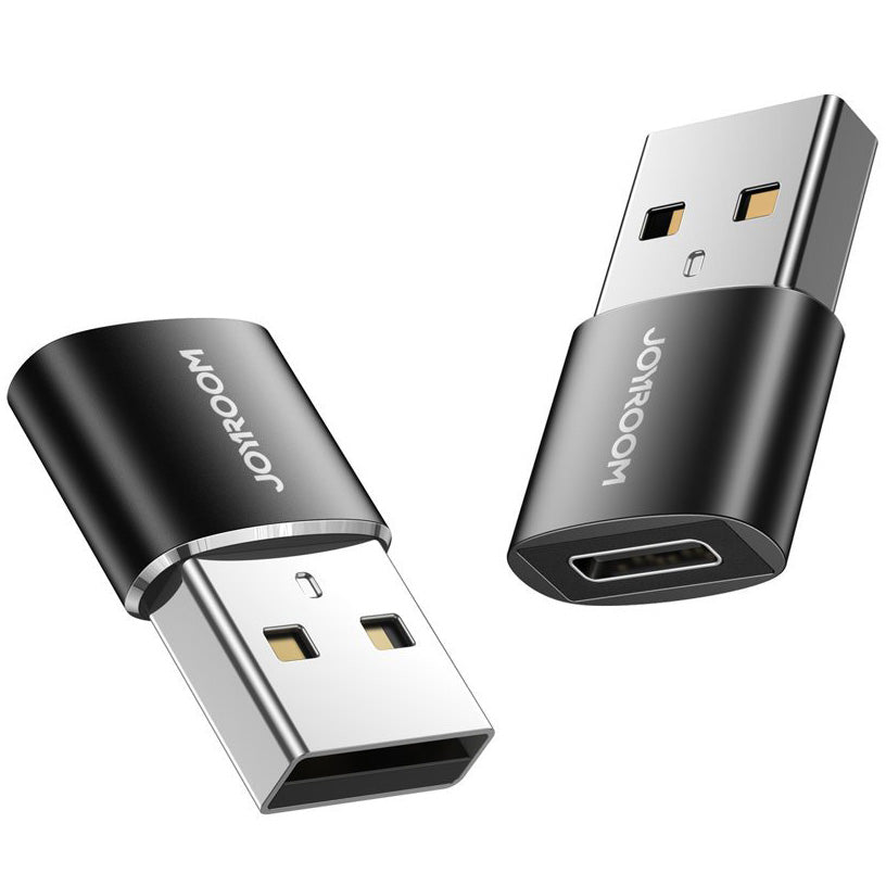 Adapter do danych i ładowania USB-C - USB-A Joyroom S-H152, zestaw 2 sztuki, czarny
