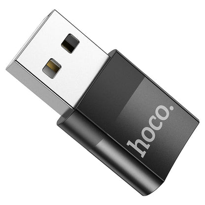 Adapter do ładowania i transmisji danych USB-C - USB-A HOCO UA17, czarny