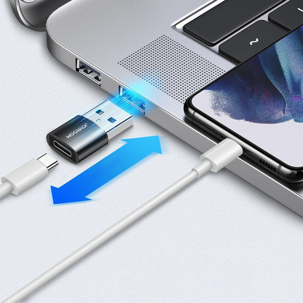 Adapter do danych i ładowania USB-C - USB-A Joyroom S-H152, zestaw 2 sztuki, czarny