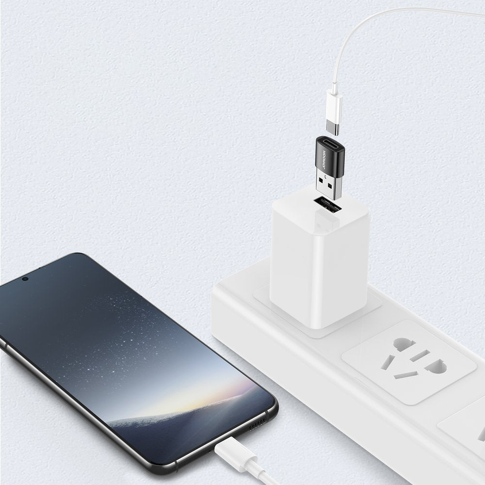 Adapter do danych i ładowania USB-C - USB-A Joyroom S-H152, zestaw 2 sztuki, czarny