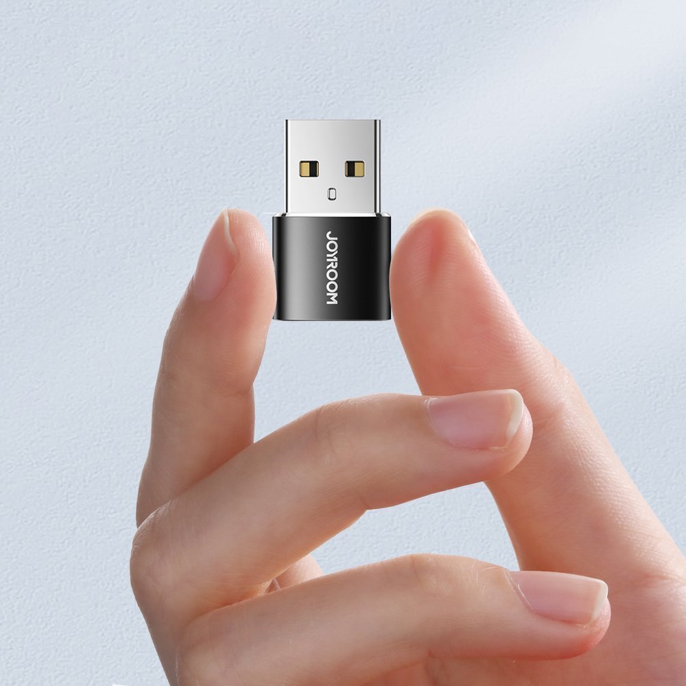 Adapter do danych i ładowania USB-C - USB-A Joyroom S-H152, zestaw 2 sztuki, czarny