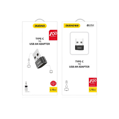 Adapter do ładowania i transmisji danych z USB-C na USB-A Dudao L16AC, czarny