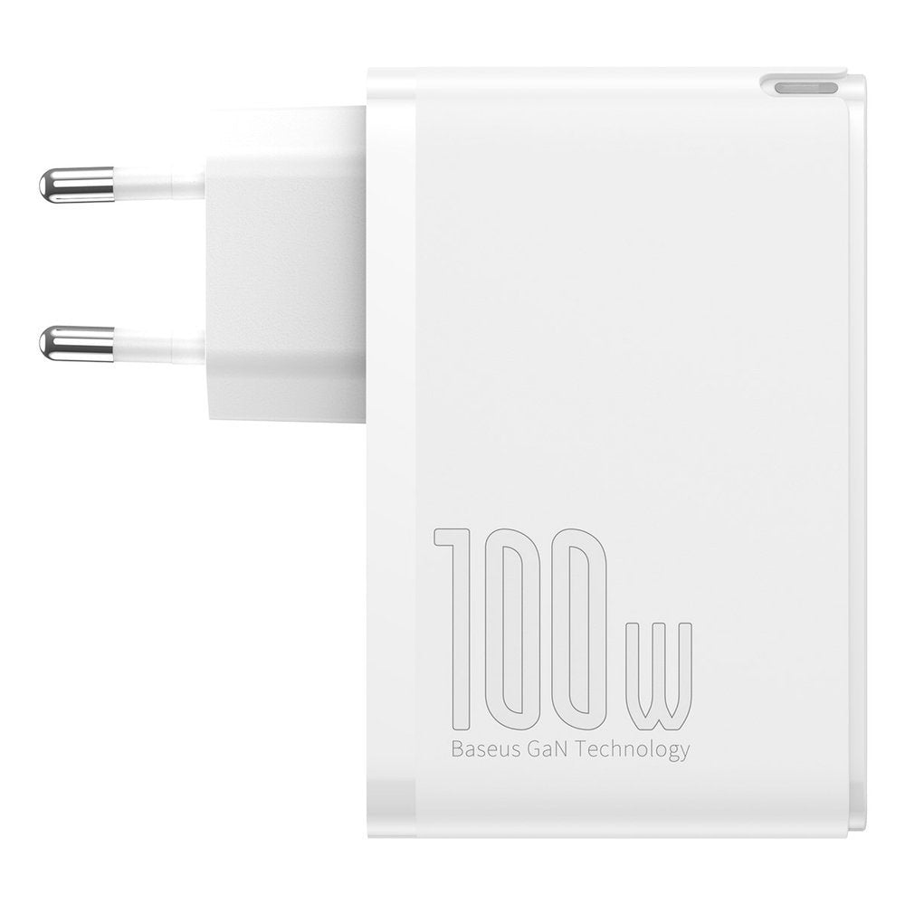 Ładowarka sieciowa Baseus GaN2 Pro, 100W, 3A, 2 x USB-A - 2 x USB-C, biała CCGAN2P-L02