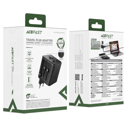 Adapter sieciowy Acefast Z11 Travel, czarny