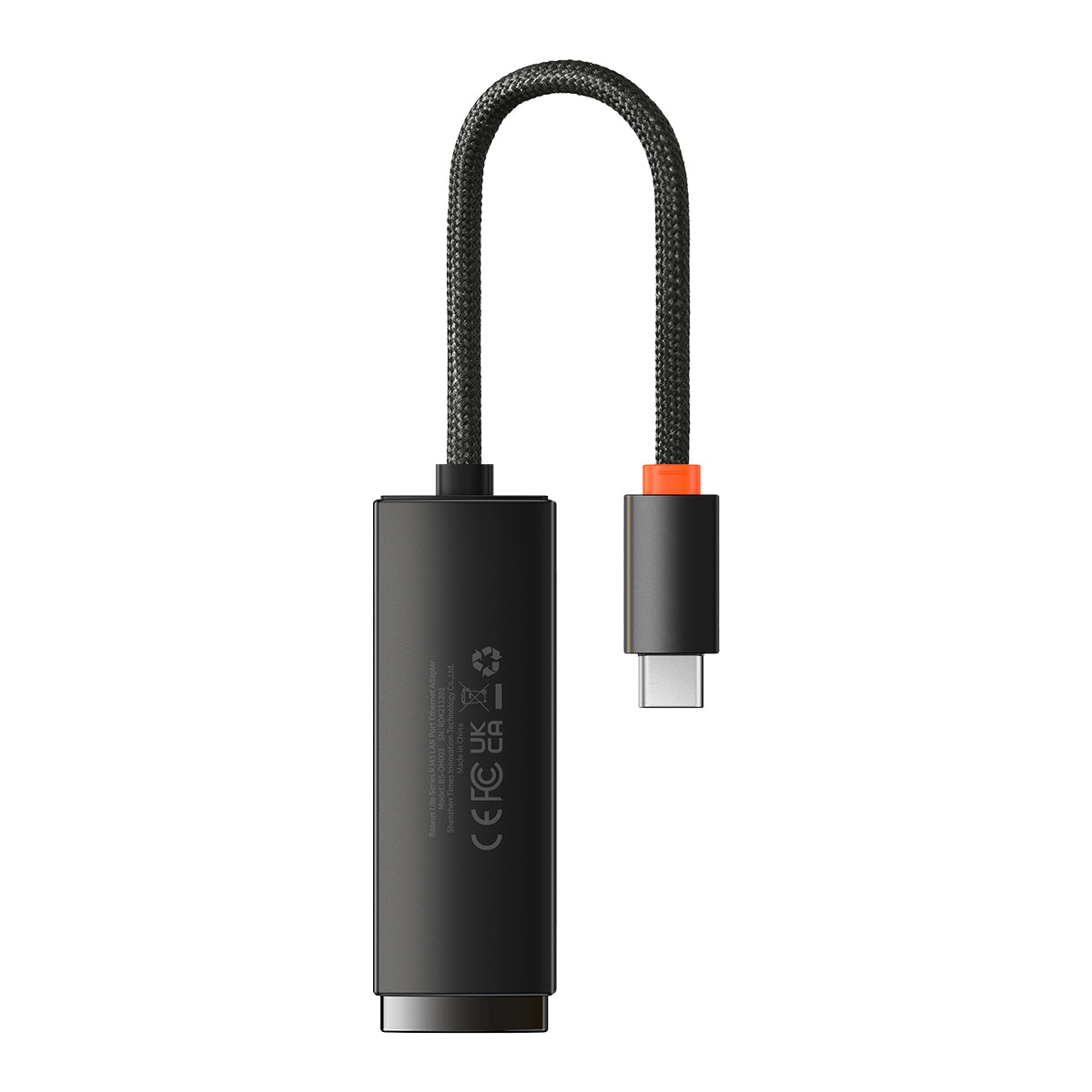 Karta sieciowa Baseus Lite, USB-C - RJ45, czarna WKQXX000301 