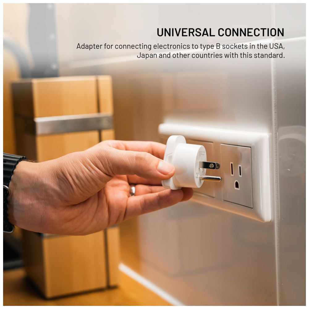 Adapter Sieciowy Fixed EU / UK / USA - US, Biały