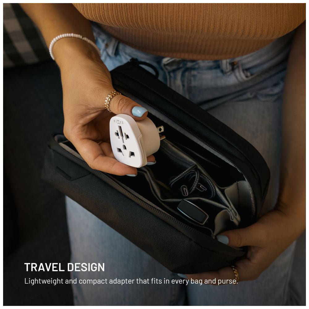 Adapter Sieciowy Fixed EU / UK / USA - US, Biały