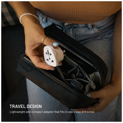 Adapter Sieciowy Fixed EU / UK / USA - US, Biały