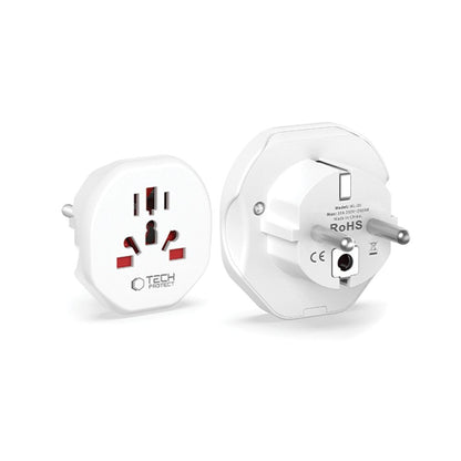 Adapter sieciowy Tech-Protect US / UK / AU / FI / CN - Europa, biały 