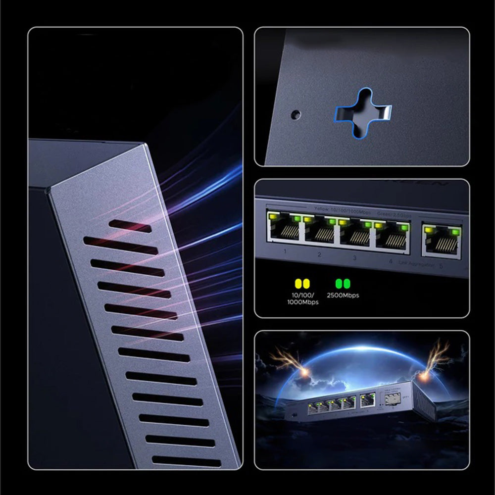 Przełącznik sieciowy UGREEN 35048EU, 5 x RJ45, szary