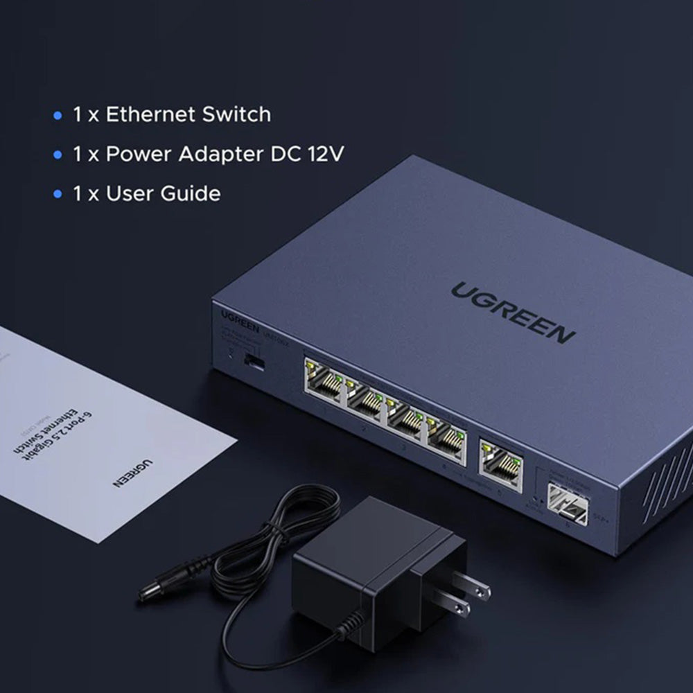 Przełącznik sieciowy UGREEN 35048EU, 5 x RJ45, szary