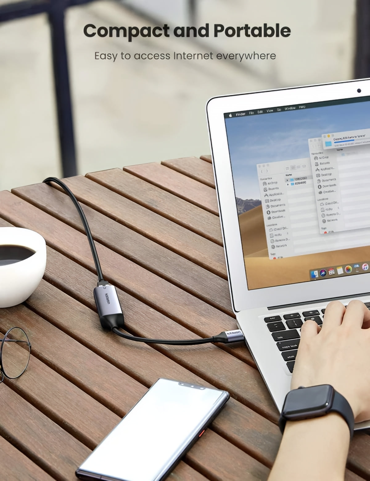 Karta Sieciowa UGREEN CM209, RJ45, USB, Szara