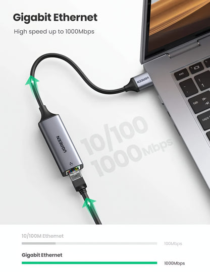 Karta Sieciowa UGREEN CM209, RJ45, USB, Szara