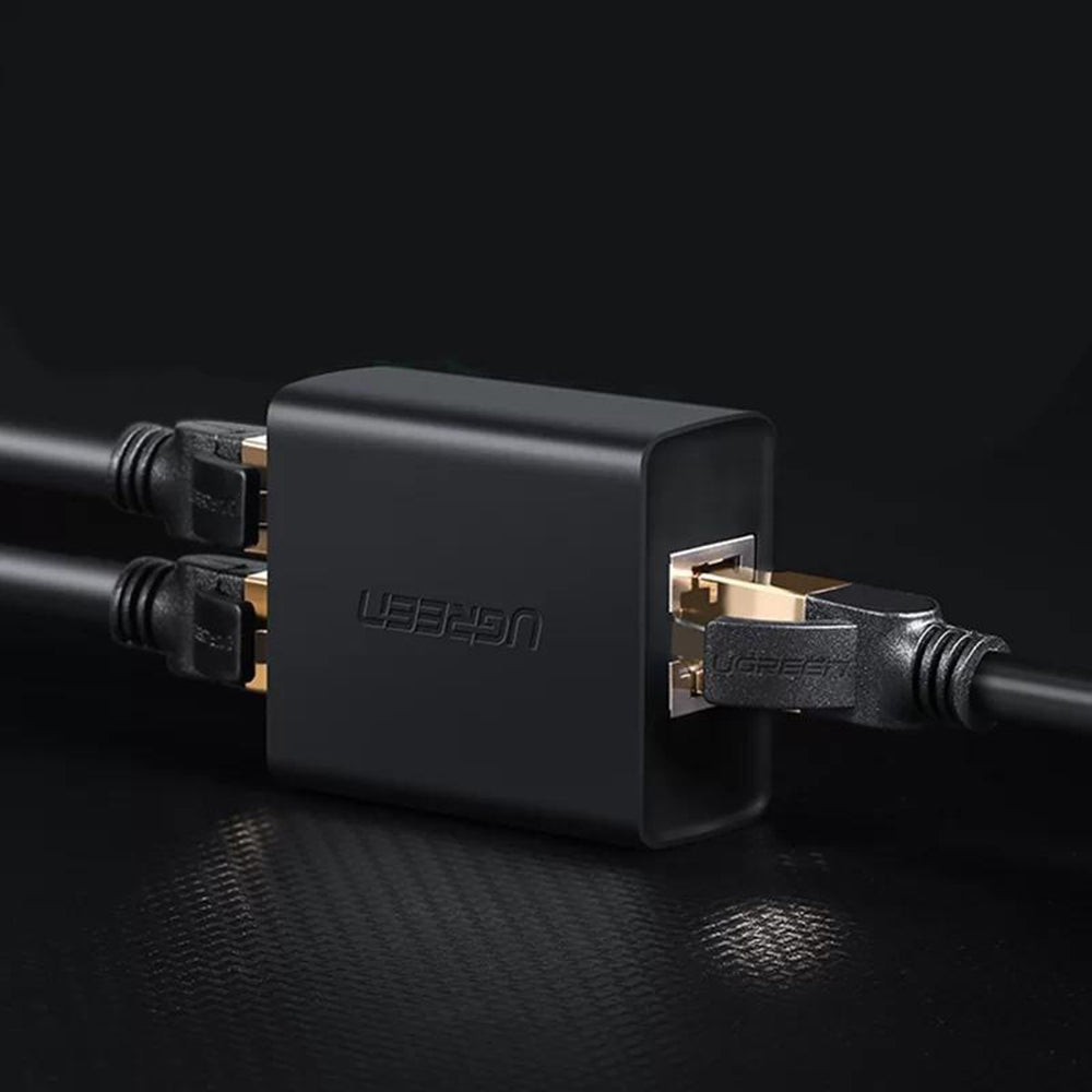 Adapter sieciowy UGREEN CM210, RJ45 - 2 x RJ45, Czarny