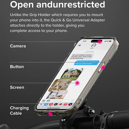 Adapter Telefon Ringke Quick & Go do Uchwytu Rowerowego, Zestaw 2 sztuki, Czarny