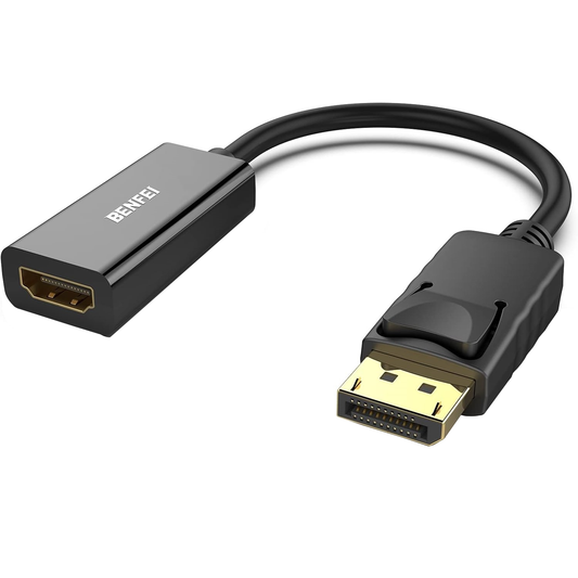 Adapter wideo Benfei, DisplayPort - HDMI, 4K, czarny