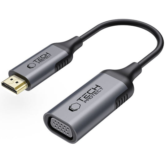 Tech-Protect Ultraboost Video Adapter, VGA - HDMI, 1080P, Black