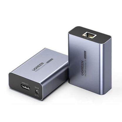 Adapter wideo UGREEN CM455 (20519EU), HDMI - RJ45, 1080P, szary