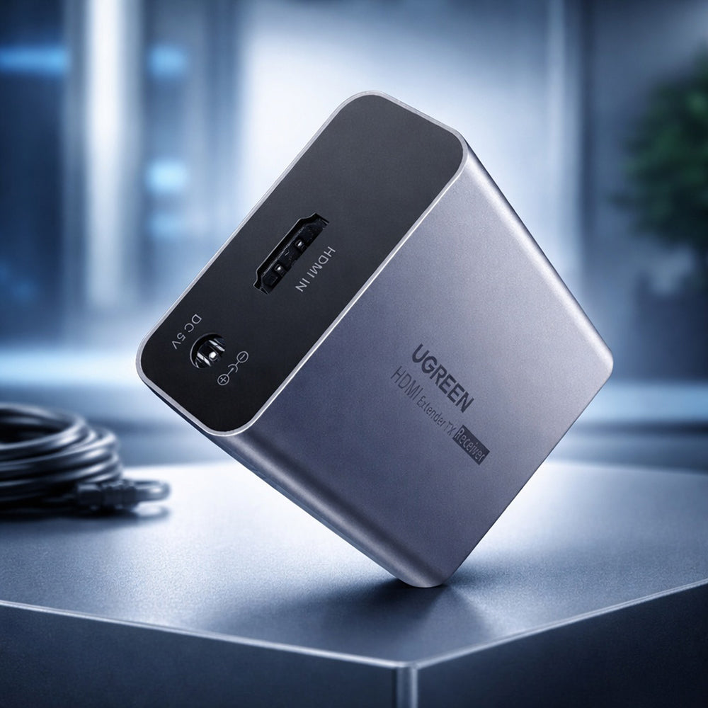 Adapter wideo UGREEN CM455 (20519EU), HDMI - RJ45, 1080P, szary