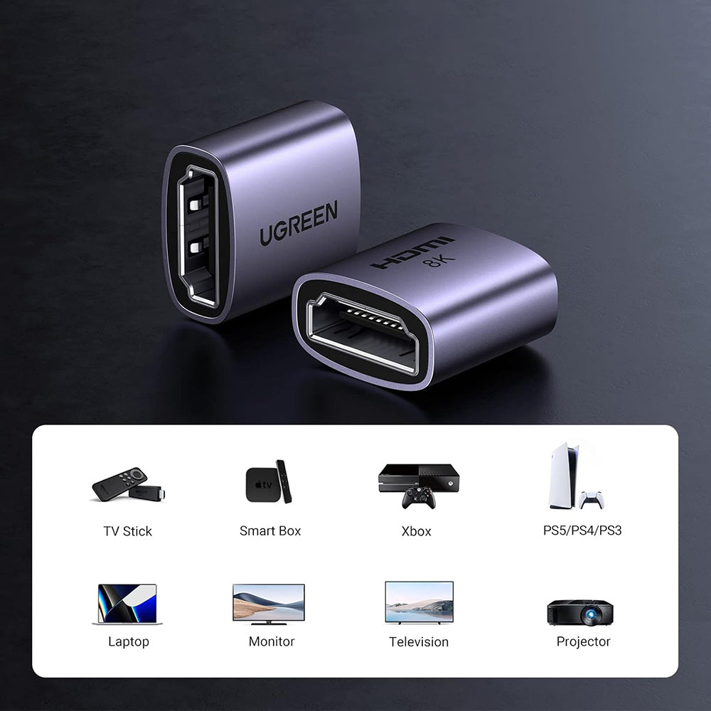 Adapter wideo UGREEN HD159 (90592), HDMI - HDMI, 8K, szary