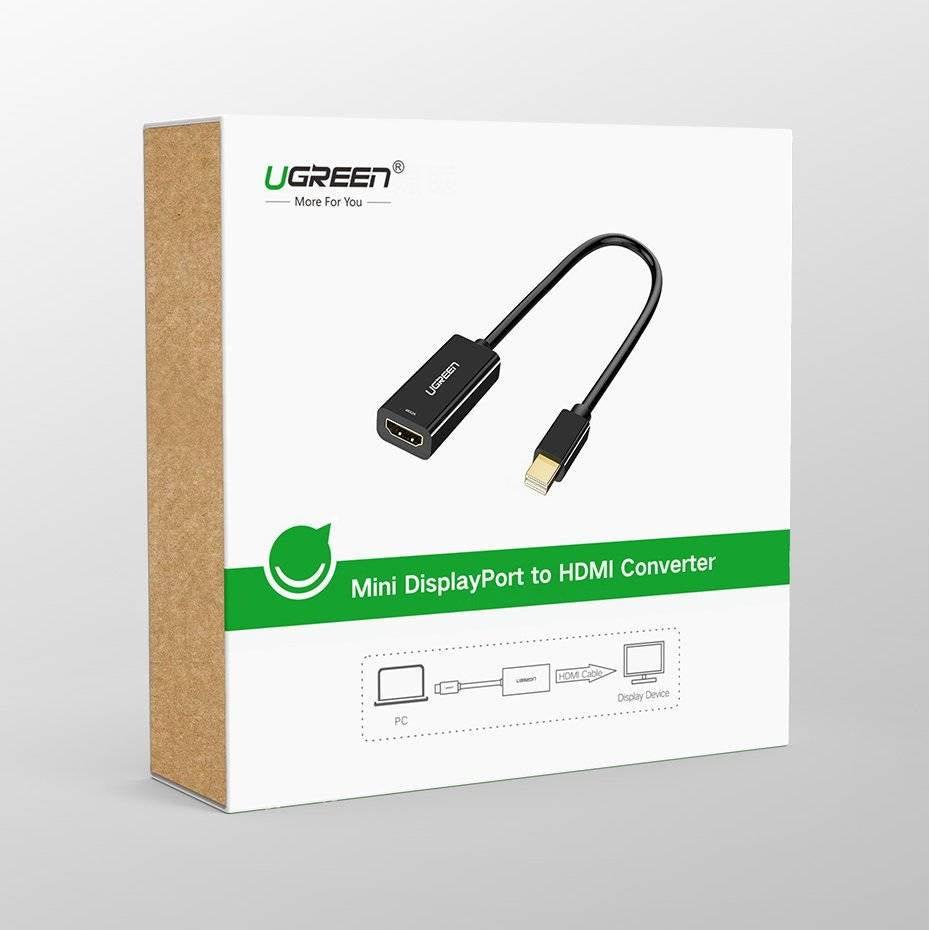 Adapter wideo UGREEN MD112 (10461), MiniDisplayPort - HDMI, Czarny