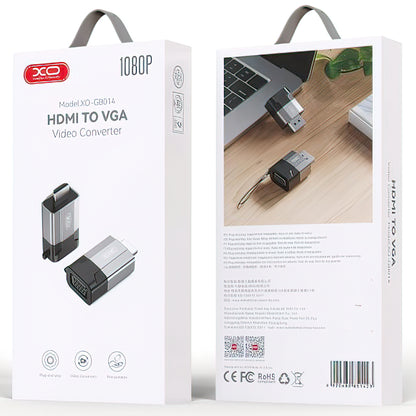 Adapter wideo XO Design GB014, HDMI - VGA, szary 