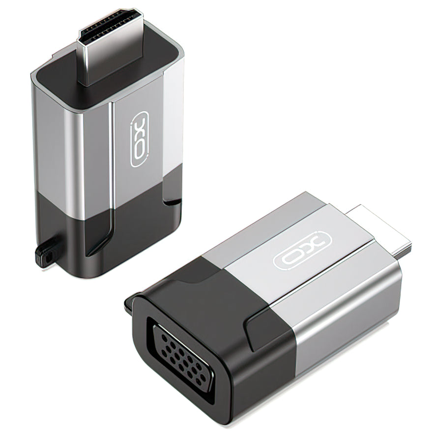 Adapter wideo XO Design GB014, HDMI - VGA, szary 