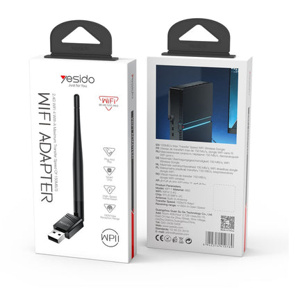 Adapter bezprzewodowy Yesido WP11, 150Mbps, Czarny