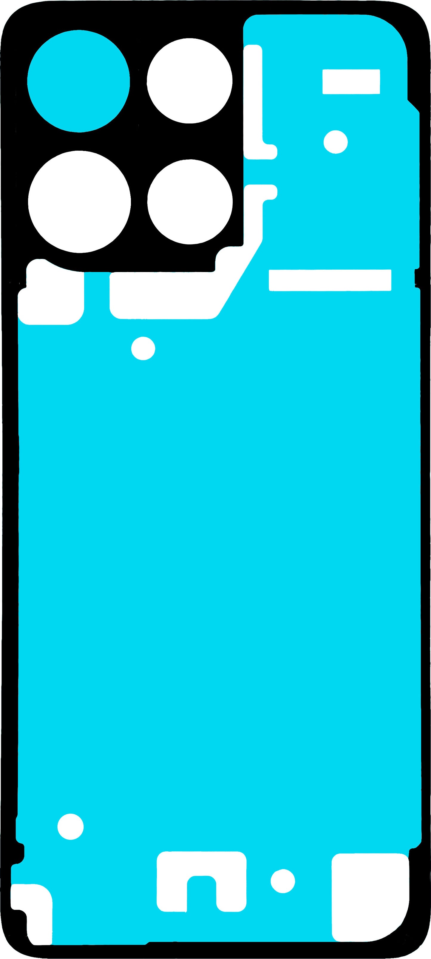 Klej do obudowy baterii Motorola Moto G17, zestaw serwisowy S948F12616