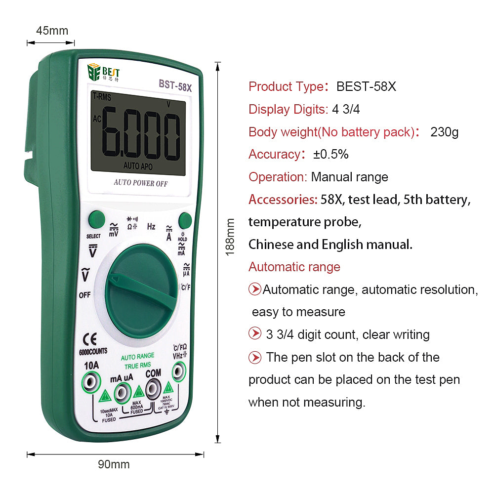 Najlepszy multimetr cyfrowy BST-58X