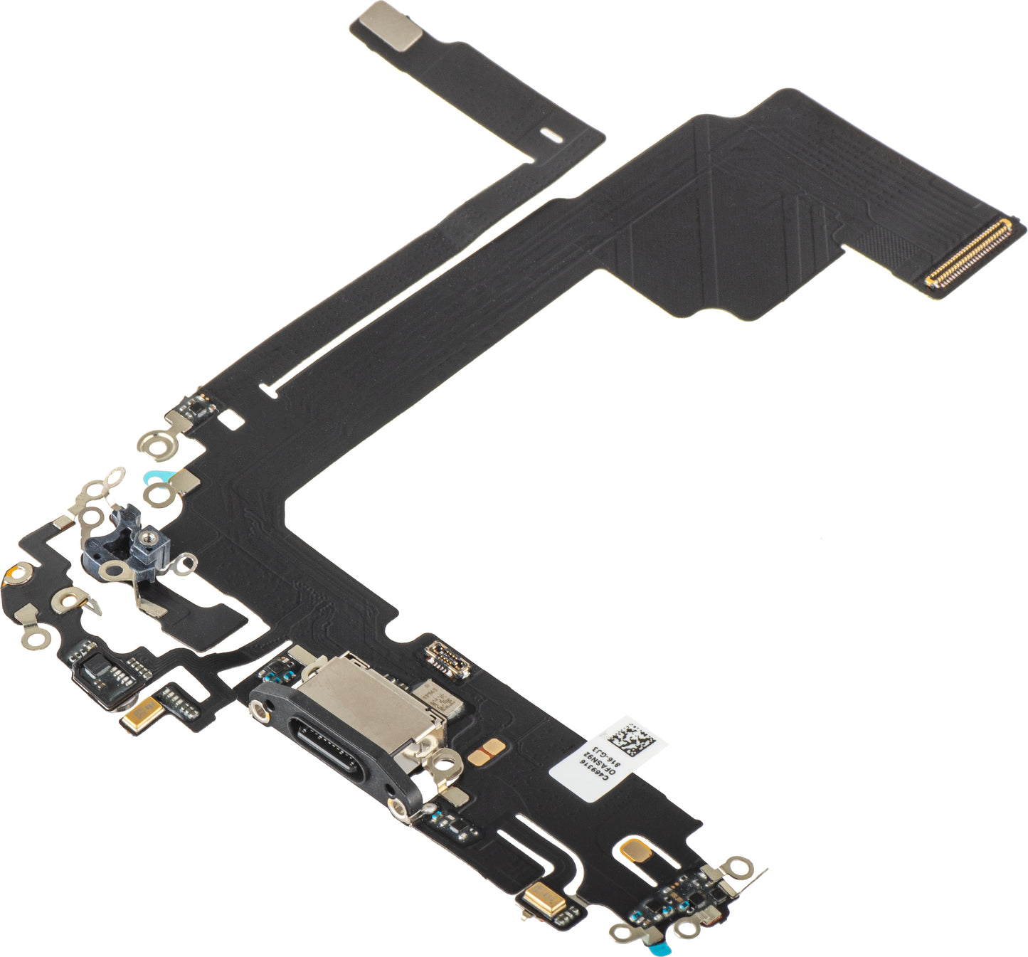 Taśma z złączem ładowania - mikrofon Apple iPhone 15 Pro Max, czarny