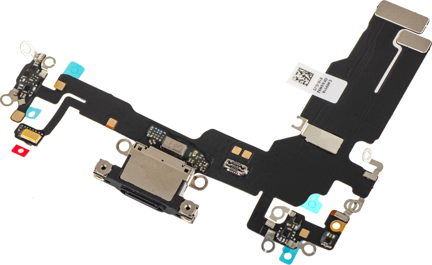 Taśma z złączem ładowania - mikrofon Apple iPhone 15, czarny