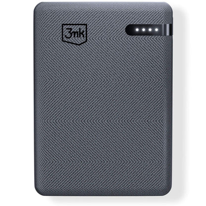 3MK Pocket External Battery, 5000mAh, 12W, 1 x USB-C, Gray