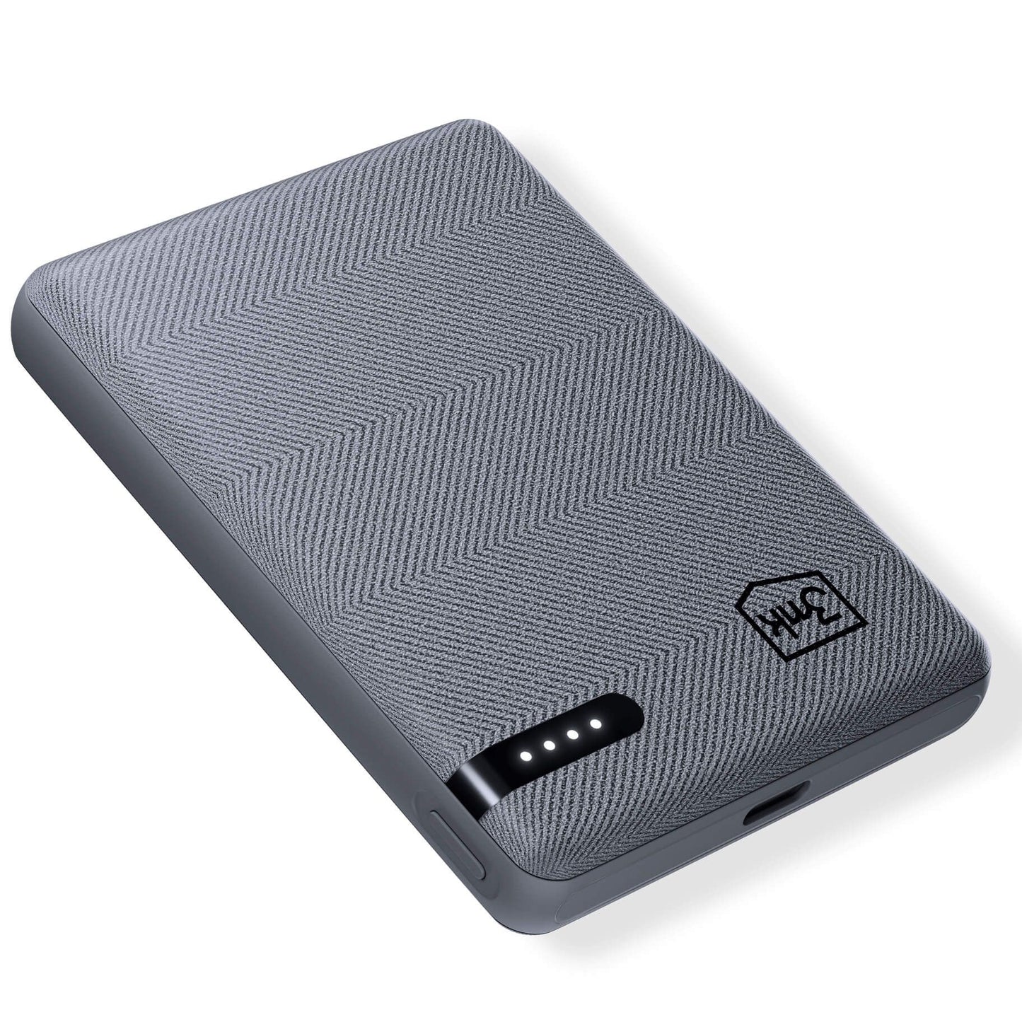 3MK Pocket External Battery, 5000mAh, 12W, 1 x USB-C, Gray