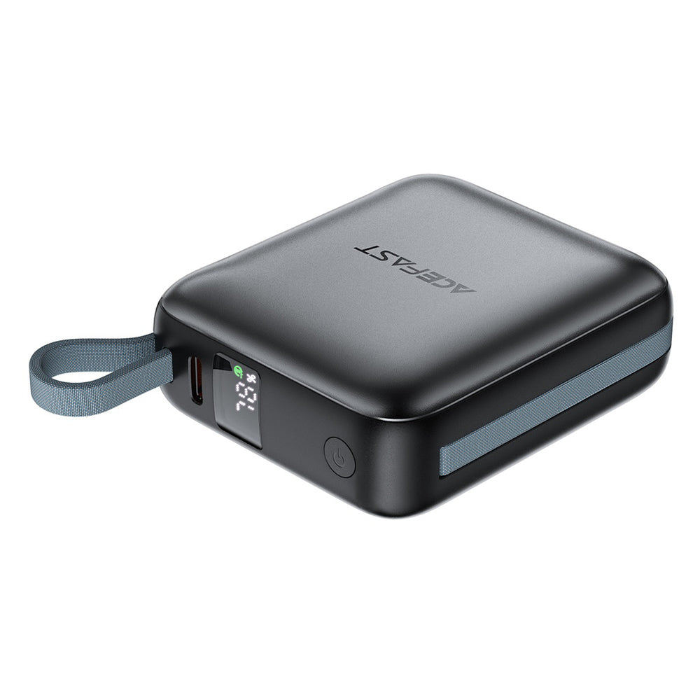 Zewnętrzna bateria Acefast M23, 10000mAh, 22.5W, QC + PD, 1 x Lightning - 2 x USB-C, Szara