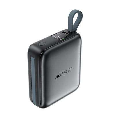 Zewnętrzna bateria Acefast M23, 10000mAh, 22.5W, QC + PD, 1 x Lightning - 2 x USB-C, Szara