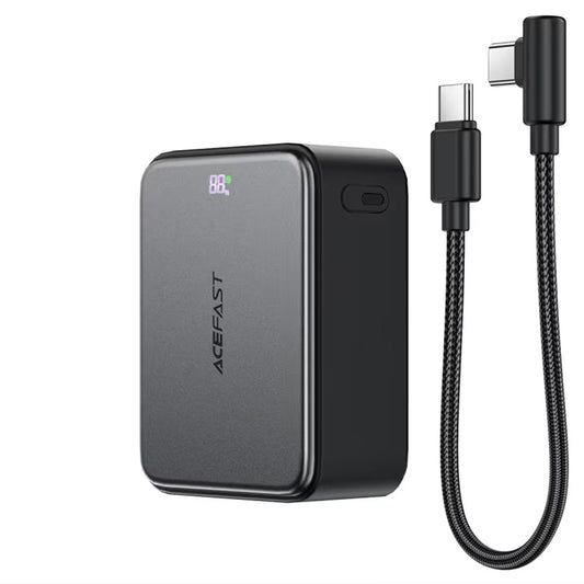 Zewnętrzna bateria Acefast M28, 10000mAh, 22.5W, QC + PD, 1 x USB-A - 2 x USB-C, Czarna