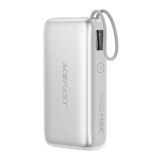 Zewnętrzna bateria Acefast M32, 10000mAh, 35W, PD, 2 x USB-C, Srebrna